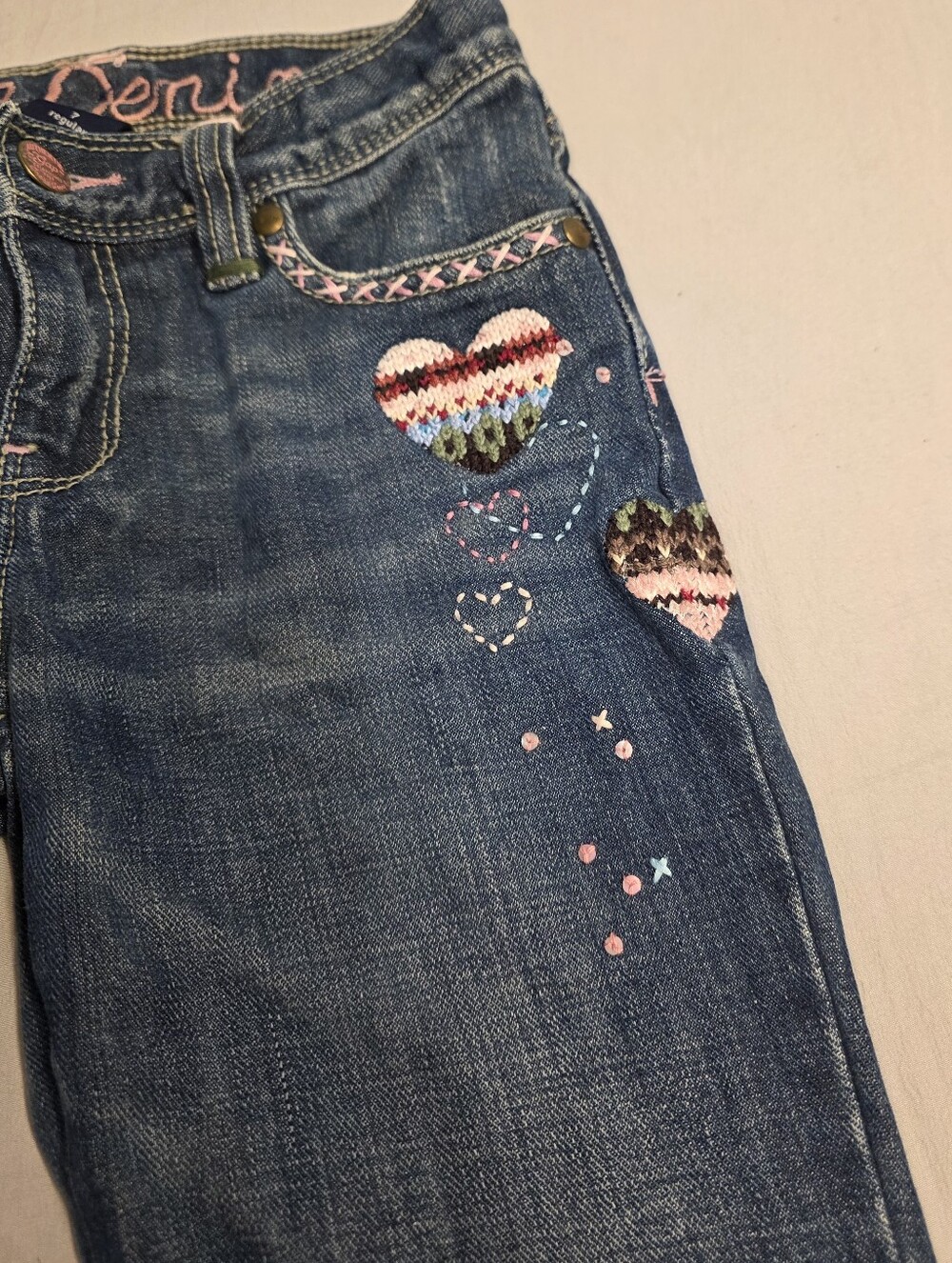 Gap Denim Girls Vintage Embroidered Flare Jeans - Picture 2 of 5